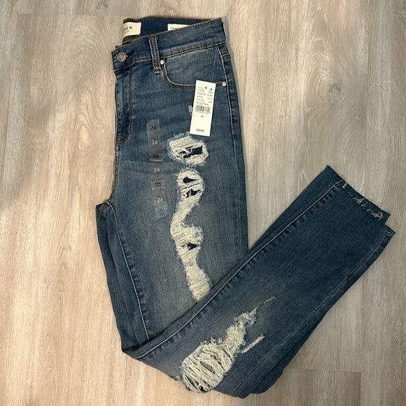 PACSUN HIGH RISE DISTRESSED RAW HEM ANKLE JEGGINGS SZ 26 EVERYDAY SCHOOL - Picture 4 of 10